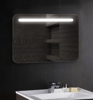 Зеркало закругленное с LED подсветкой вверху