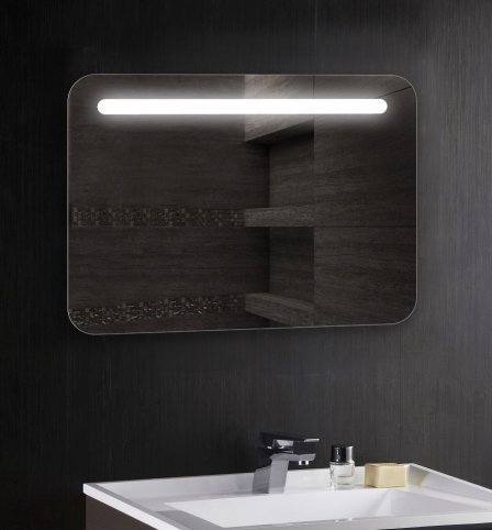 Зеркало закругленное с LED подсветкой вверху